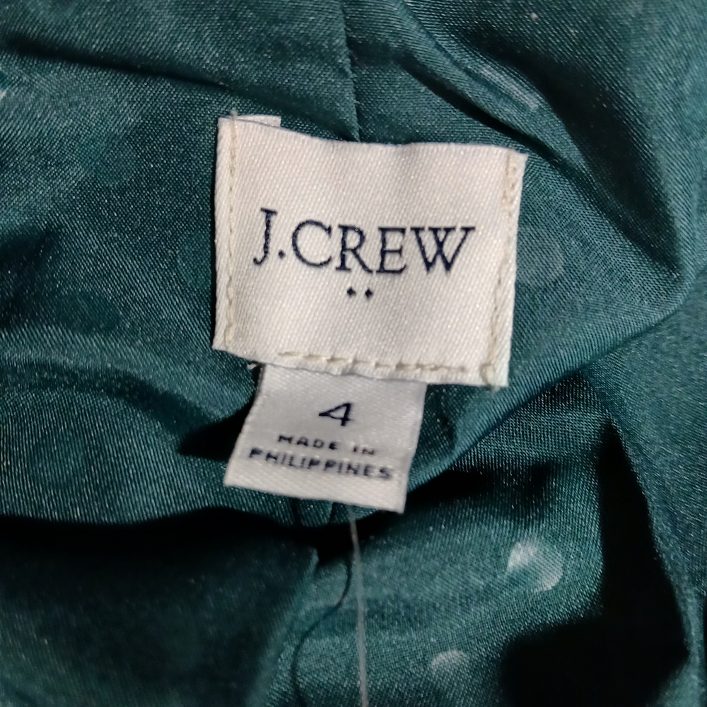J. Crew NWT Women's Green Velvet Women's Blazer Faux Suede Size 4 Velour - Picture 6 of 7